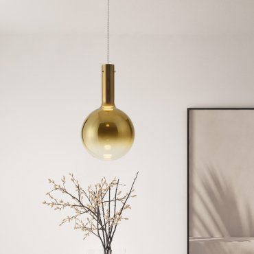 Nova Luce Nostos - hanglamp - Ø 25 x 170 cm - 6W dimbare LED incl. - champagnegoud