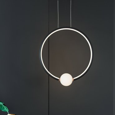 Nova Luce Celia - hanglamp met afstandsbediening - 43 x 10 x 120 cm - 25,6W dimbare LED incl. - zwart en opaal