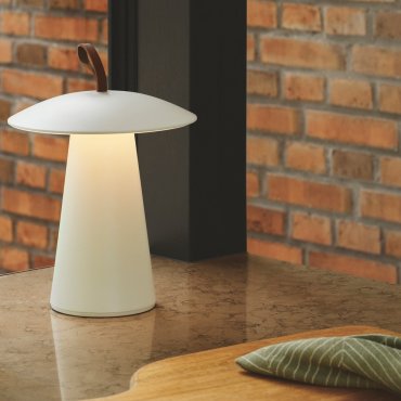 Nordlux Ara To-Go 2 - buiten tafellamp op batterijen - Ø 19,7 x 29,2 cm - 2W dimbare LED incl. - IP54 - wit