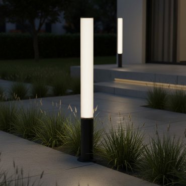 Nova Luce Iman - tuinpaal - Ø 16 x 105 cm - 25W LED incl. - IP65 - zandzwart