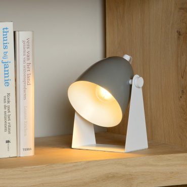 Lucide Chago - tafellamp - 19 cm - grijs