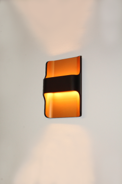 Artdelight Dallas - wandlamp - 16 x 7,8 x 24 cm - 2 x 8W dimbare LED incl. - IP65 - zwart &amp; goud