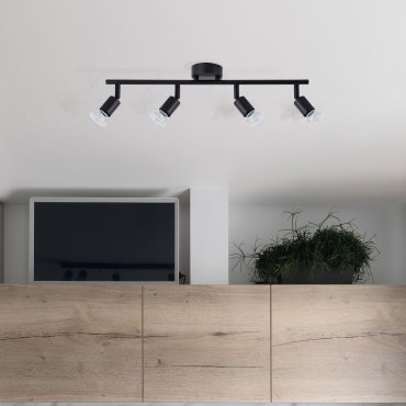 Nova Luce Lup - opbouwspot 4L - 51 x 8 x 10,9 cm - satijn zwart