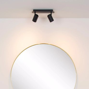 Lucide Lennert - opbouwspot 2L - 28 x 7 x 12,5 cm - 2 x 5W dimbare LED incl. - IP44 - zwart