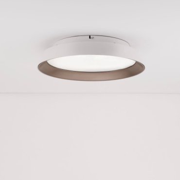 Nova Luce Vela - plafondlamp - Ø 45 x 9,5 cm - 30W dimbare  LED incl. - zandwit en koffie