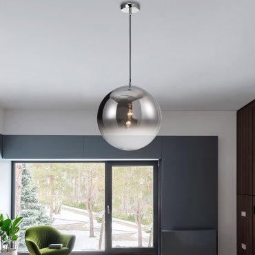 Nova Luce Ficato - hanglamp - Ø 40 x 120 cm - rokerig en chroom