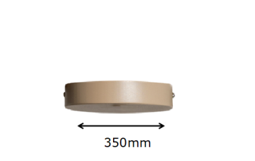 ETH plafondplaat uitbreidbaar tot 3 lichtpunten - Ø 35 x 2,5 cm - zand