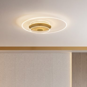 Nova Luce Copo - plafondlamp - Ø 60 x 9,6 cm - 35W dimbare LED incl. - messing goud