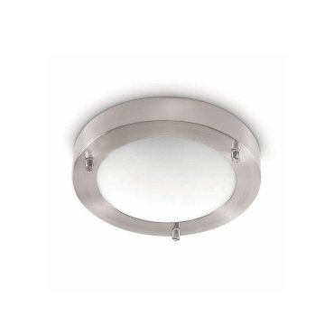 Artdelight Yuca - badkamer plafondverlichting - Ø 18 x 5 cm - 10W LED incl. - IP44 - mat staal