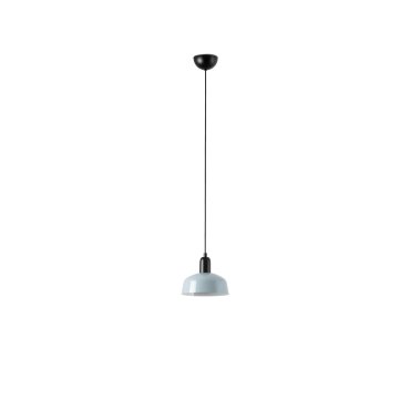 Faro Tatawin S - hanglamp - Ø 18,4 x 208,1 cm - satijnzwart en glanzend grijsblauw