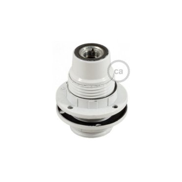 Creative Cables - Bakeliet E14 Fitting voor lampenkap met 2 schroefringen - Ø 2,8 x 5,5 cm - wit