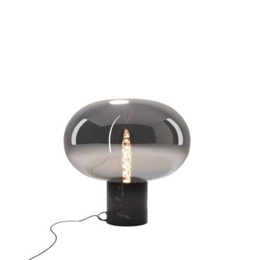 Maxlight Moonstone - tafellamp - Ø 45 x 45 cm - gerookt glas en zwart