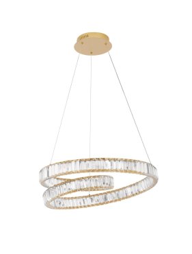 Nova Luce Conceto - hanglamp - Ø 60 x 120 cm - 50W dimbare LED incl. - goud