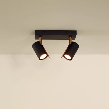 Lucide Grony - opbouwspot - 22 x 10 x 15 cm - 2 x 5W dimbare LED incl. - zwart