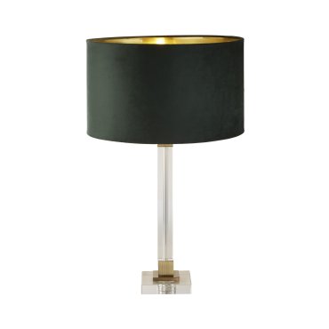 Searchlight Scarborough - tafellamp - Ø 40 x 67 cm - messing, goud en groen