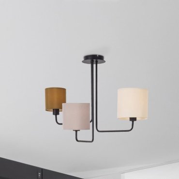 Nova Luce Bitonto - hanglamp - Ø 56,2 x 43 cm - zandzwart, grijs, bruin en ivoor
