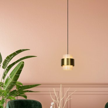 Lucide Firmin - hanglamp - Ø 20 x 150 cm - mat goud/messing