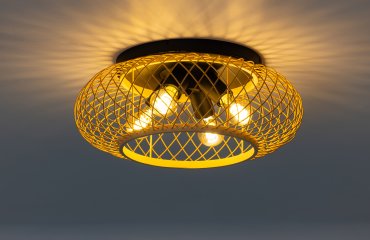 ETH Norah - plafondlamp - Ø 50 x 25 cm - lichtbruin
