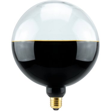 Segula LED lamp - 2Tone Globe - Ø 18,8 x 24,5 cm - E27 - 6W dimbaar - 1900K - zwart en transparant