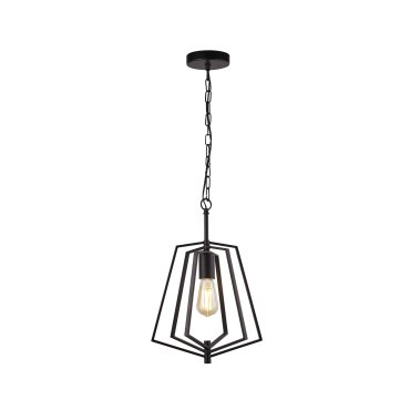 Searchlight Slinky - hanglamp - 30 x 30 x 95 cm - mat zwart