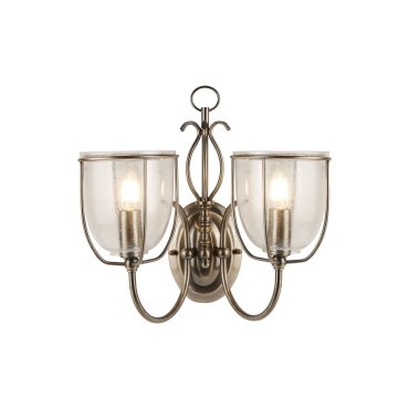 Searchlight Silhouette - wandverlichting met trekschakelaar - 35 x 34 cm - antiek messing
