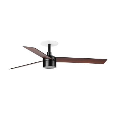 Faro Rudder Tek 3 L - plafondventilator met licht en inbouwrozet - Ø 132 cm - mat zwart - 4000K