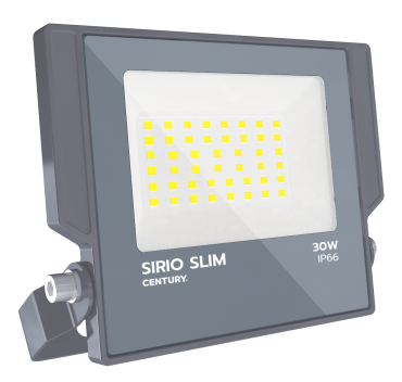 Century Italia Sirio Slim - verstraler - 16 x 2,9 x 14,7 cm - 30W LED incl. - IP66 - grijs
