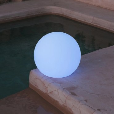 New Garden Buly 20 - oplaadbare tafellamp op zonne-energie en met kabel - Ø 20 x 14,5 x 17 cm - 1W RGB LED incl. - IP65 - wit