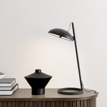 Nova Luce Flute - tafellamp - Ø 20 x 53 x 28 cm - 18W dimbare LED incl. - zandzwart