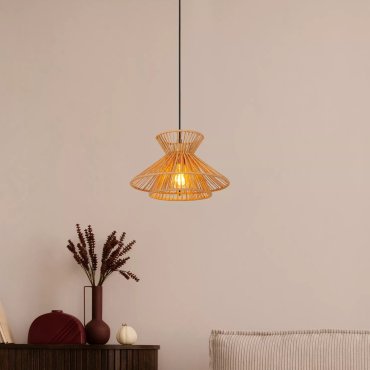 Lucide Tasman - hanglamp - Ø 32 x 150 cm - naturel
