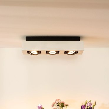 Lucide Xirax - opbouwspot - 36 x 14 x 8,8 cm - 3 x 5W dimbare LED incl. - dim to warm - wit
