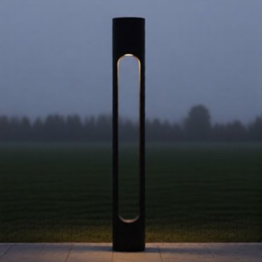 Nova Luce Ellery - tuinpaal - Ø 8 x 60 cm - 12W LED incl. - IP65 - zandzwart