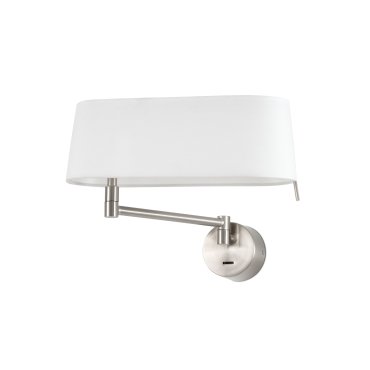 Faro - wandverlichting met schakelaar - 31,5  x 11 x 23 cm - 11W LED incl. - satijn nikkel
