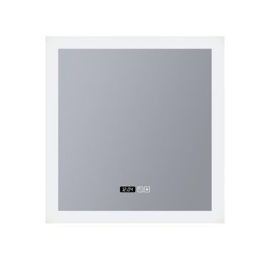 Searchlight - spiegellamp met verlichting en digitale klok - 60 x 60 cm - 38W dimbare LED incl - IP44 - wit