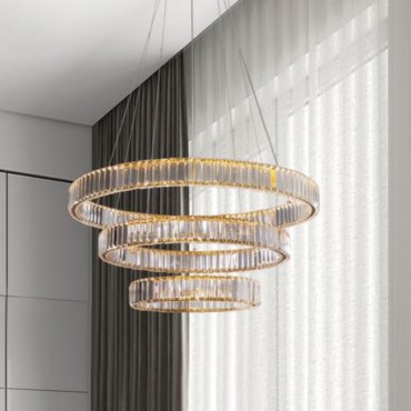 Nova Luce Aurelia - hanglamp - Ø 80 x 160 cm - 92W dimbare LED incl. - goud
