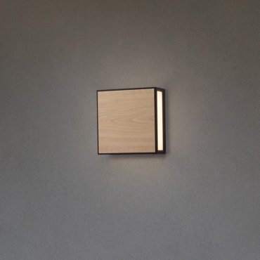 Nova Luce Astral - buiten wand- en plafondlamp - 22 x 22 x 8,7 cm - 16W LED incl. - IP65 - donker antraciet en hout