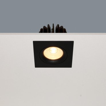 Artdelight Venice 2508 - inbouwspot - 80 x 80 mm, Ø 68 mm inbouwmaat - 8W dimbare LED incl. - IP44 - zwart