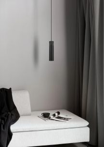 SHOWROOMMODEL - Tilo Pendant Black + 3-Fase Railadapter – Hanglamp voor Railsysteem – Zwart