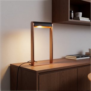 Lucide Loras - tafellamp - 18 x 9 x 32,5 cm - 3-stap dimbaar - koffie en zwart