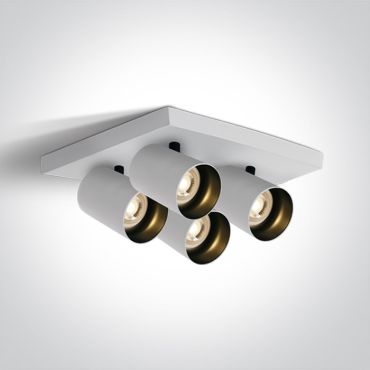 ONE Light Retro GU10 Spots - opbouwspot 4L - 25,5 x 25,5 x 10 cm - wit
