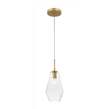 Nova Luce Prisma - hanglamp - Ø 17 x 120 cm - goud en transparant