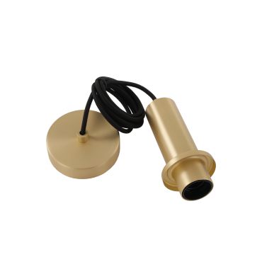 Artdelight Pipe - hanglamp met strijkijzersnoer - Ø 10 x 168 cm - mat goud