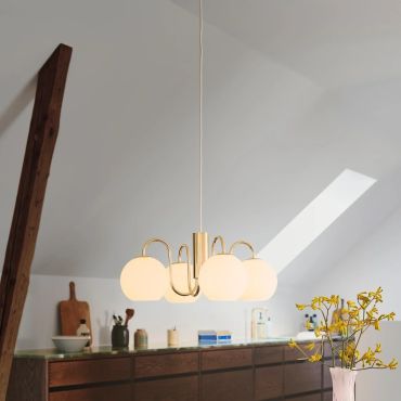 Nordlux Franca - hanglamp 4L - 46 x 219,5 cm - messing