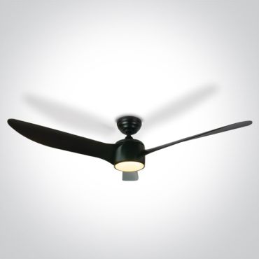 ONE Light Black Body - plafondventilator met licht en afstandsbediening - Ø 132 x 35 cm - 22W LED incl. - zwart