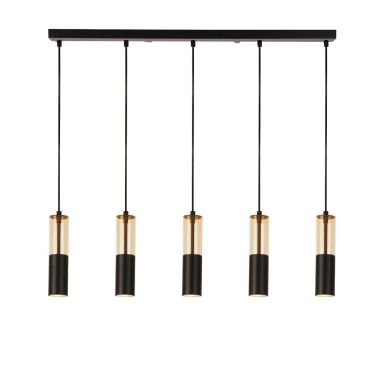 Searchlight Merrygold - hanglamp - 94 x 120 cm - zwart en amber