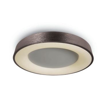 ONE Light Decorative Plafo - plafondverlichting - Ø 60 x 8,7 cm - 50W LED incl. - geborsteld bruin