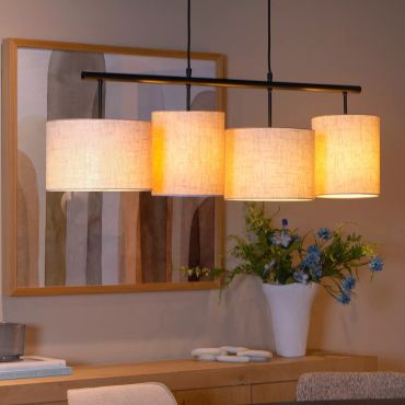 Lucide Maya - hanglamp - 107 x 26 x 175 cm - beige
