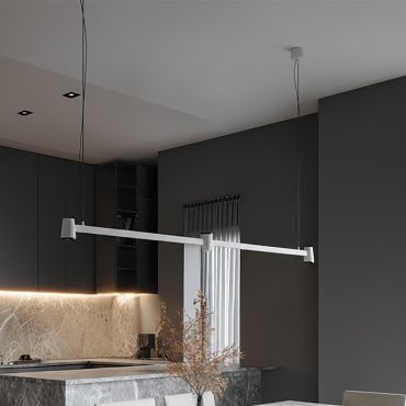 VK Lighting Iris - hanglamp - 103,9 x 165 cm - 3x 5W dimbare LED incl. - wit en zwart