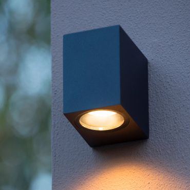 Lucide Zaro - buiten wandlamp - 7,8 x 6,8 x 10 cm - IP44 - zwart