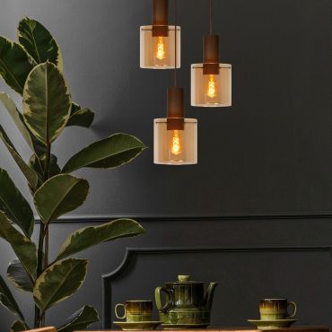 Lucide Toledo - hanglamp - Ø 50 x 165 cm - amber